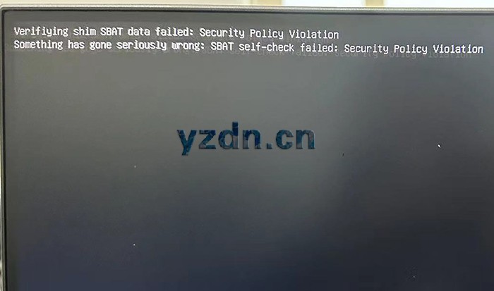 开机提示security Policy Violation的解决方法